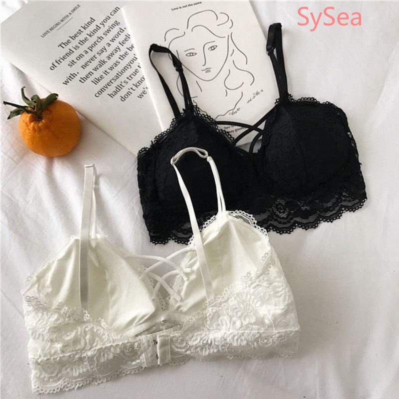 Áo Lót Croptop Cổ Chữ V Phối Ren Quyến Rũ Cho Nữ