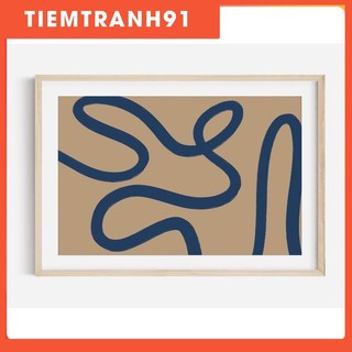 Tranh canvas trừu tượng - Navy Abstract Art Print, Shape Printable Art, Gallery Wall Art