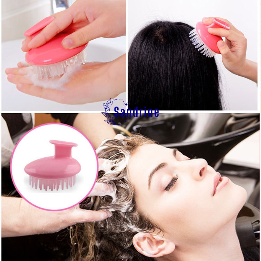 Lược Gội Đầu Silicon - Làm Sạch Da Đầu Và Bụi Bẩn - Đầu Silicon Mát Xa Mềm Mại Thúc Đẩy Sự Lưu Thông Máu