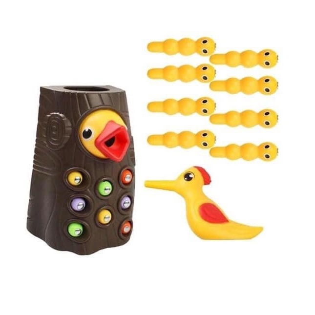 Đồ chơi giáo dục trẻ em thông minh Bộ chim gõ kiến bắt sâu cho bé trai bé gái 1 2 3 4 tuổi phát triển trí tuệ montessori