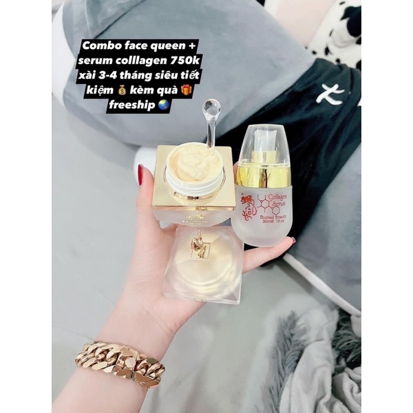 [ Tặng face queen mini] Combo Face Queen Lớn+ serum Collagen