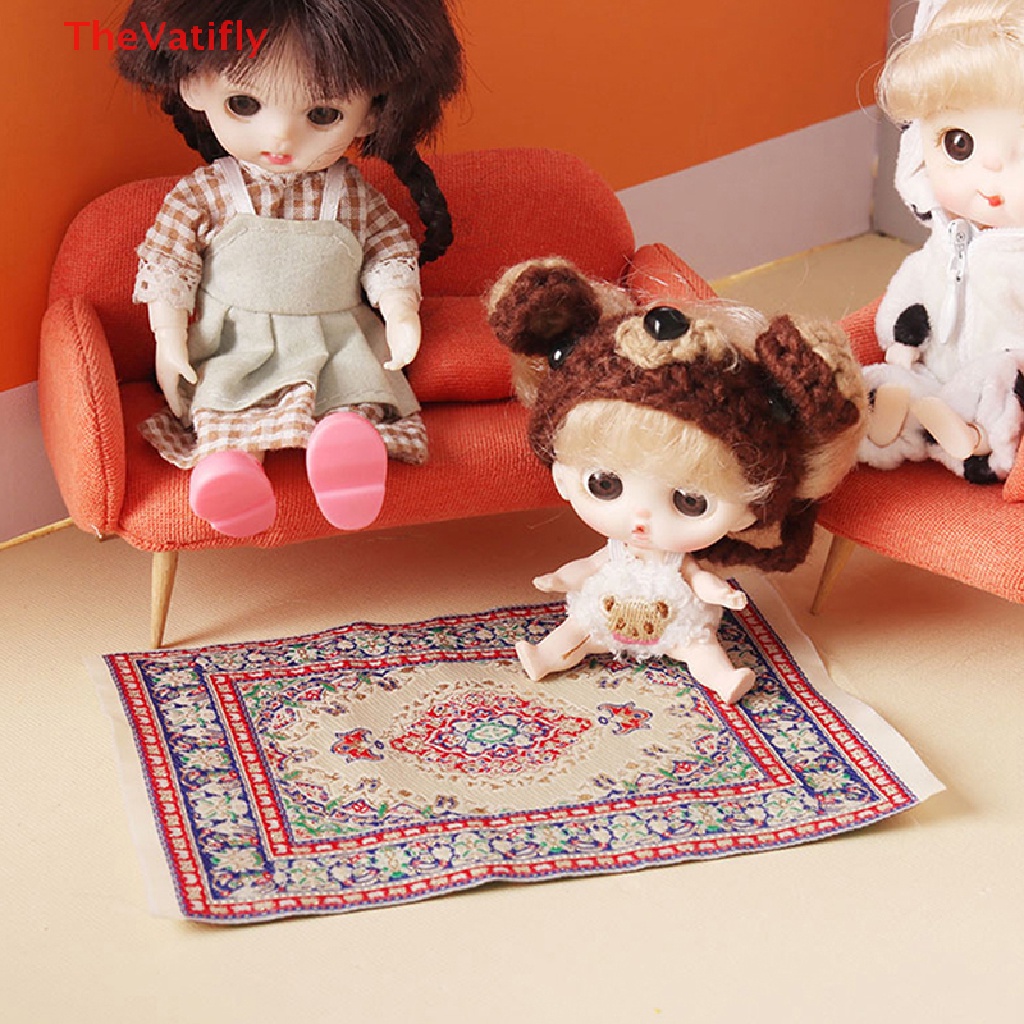 [Thevalifly] Thảm Trải Sàn Phòng Khách / Phòng Ngủ / Phòng Tắm Trang Trí Nhà Búp Bê Tỉ Lệ 1: 12