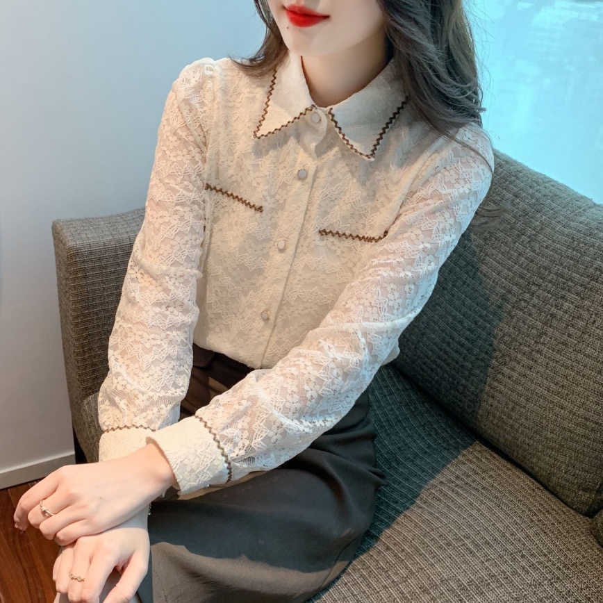 Áo Sơ Mi Chiffon Dài Tay Phối Ren Mẫu Mới 2023 Thời Trang Cho Nữ