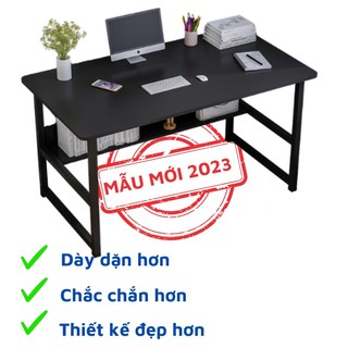 Bàn làm việc KT 1m mặt bo góc an toàn, bàn học khung sắt sơn tĩnh điện mặt gỗ mdf chống ẩm chống xước lắp ráp đơn giản