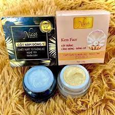 Combo 2 hộp Kem Face Cốt nám Đông Y Nicos và Kem Cốt trắng nâng cơ Nicos Beauty 10g - Mẫu mới 2022