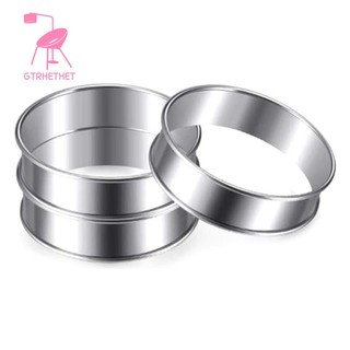 Set 10 vòng thép không gỉ làm bánh tart crumpet hình tròn
