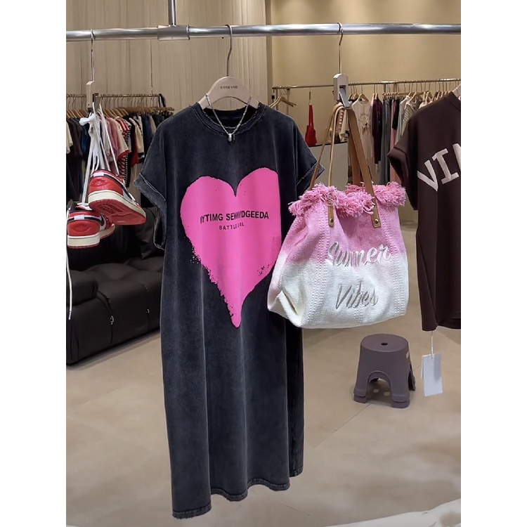 Đầm Thun Dáng Rộng Cỡ Lớn 300 jin Phong Cách Châu Âu Thời Trang Mùa Hè Cho Nữ