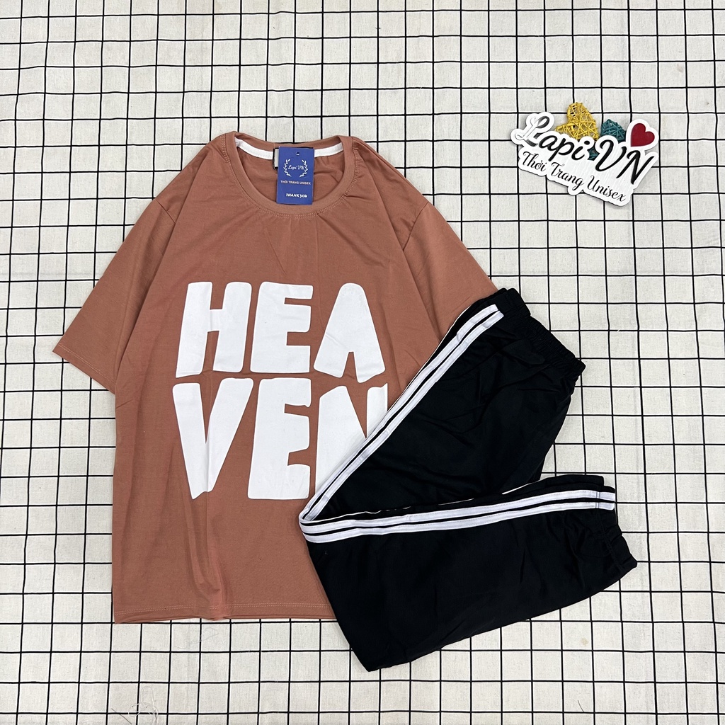 Set Đồ Bộ Dài Thể Thao Áo Thun + Quần Jogger Lapi VN, Chấ Liệu Thoáng Mát, Freesize,Form Rộng