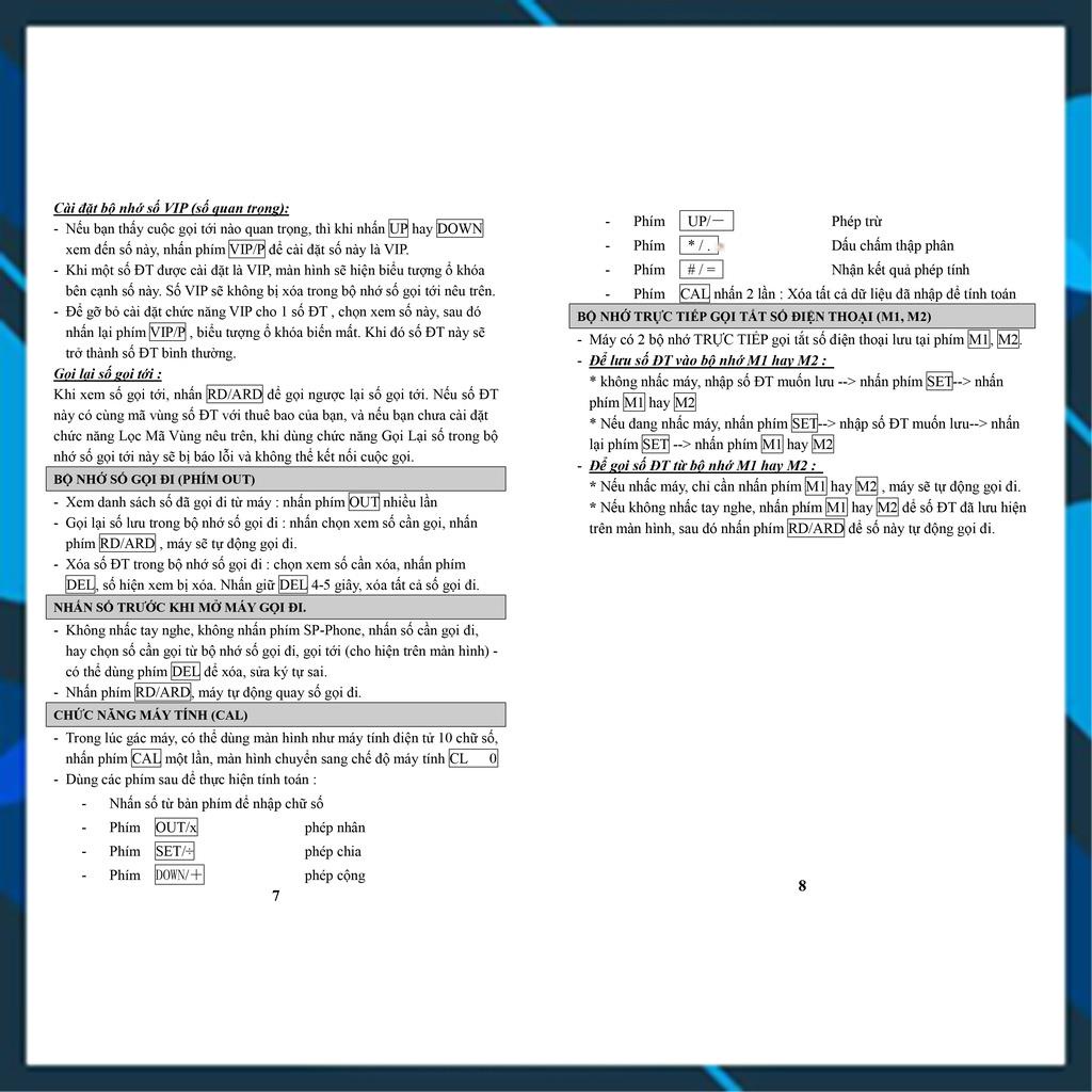 Điện thoại văn phòng, điện thoại khách sạn, gia đình, loại có dây để bàn, có màn hình hiện số gọi tới. KTeL645