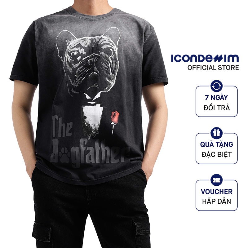 Áo Thun Nam Cotton ICONDENIM Regular The Dogfather Cool Ngầu ATID0075