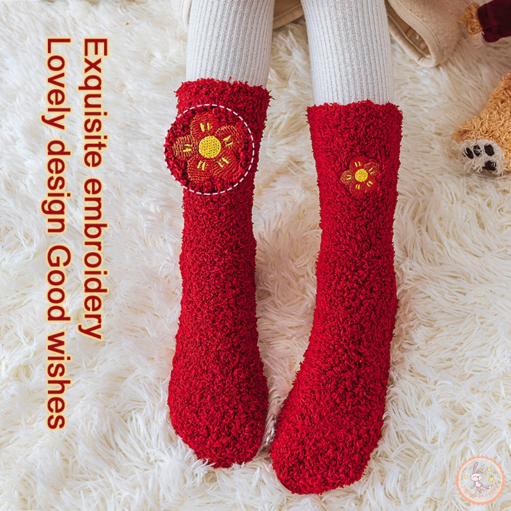 Tất Chân Màu Đỏ Giữ Ấm Cao Cấp Thời Trang Năm Mới Dành Cho Bé
