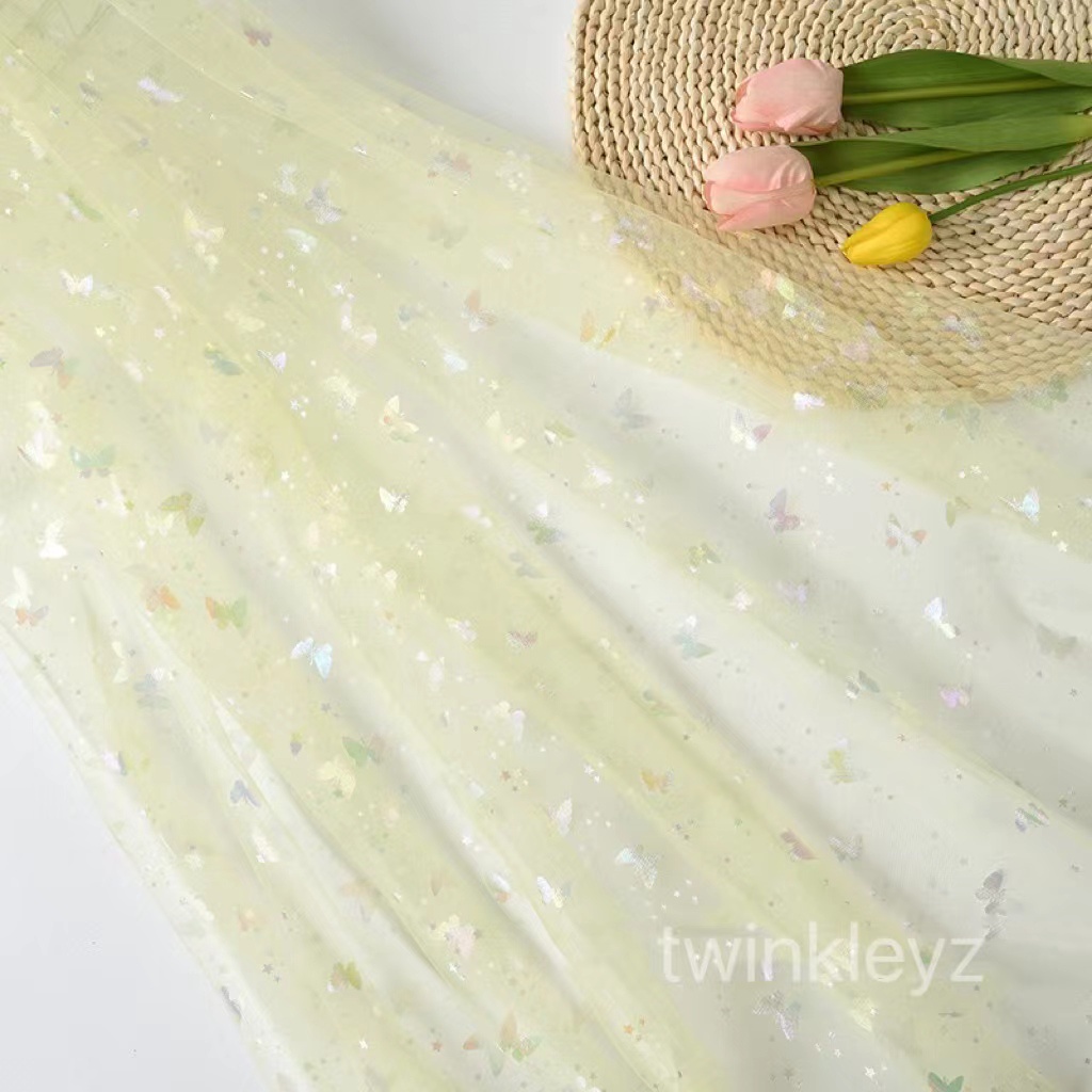 Tấm Vải Lưới Hình Bướm Lấp Lánh Dùng Trang Trí Thủ Công DIY