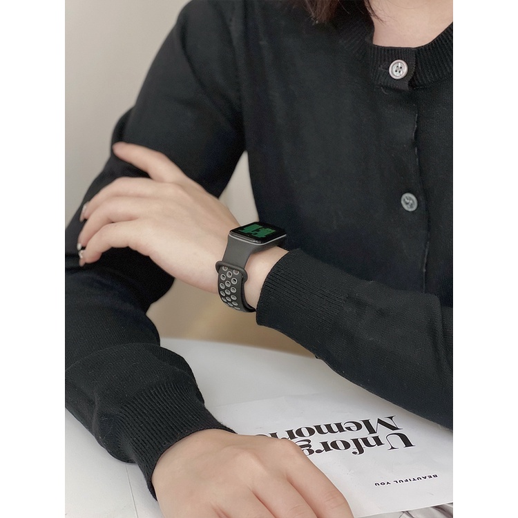 Dây Đeo Silicon 2 Lỗ Thoáng Khí Không Thấm Mồ Hôi Cho Đồng Hồ Thông Minh Redmi