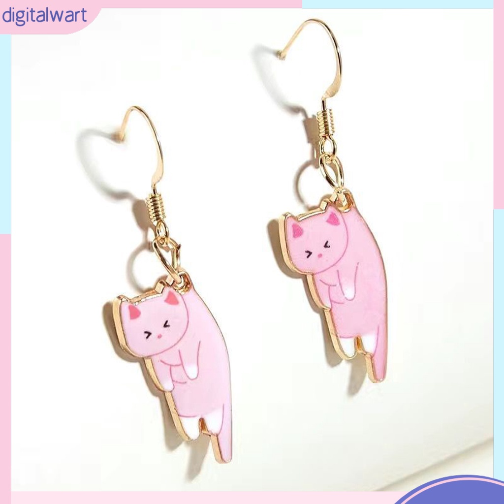 1 Đôi Bông Tai Hình Mèo Hoạt Hình Vui Nhộn Dành Cho Nữ