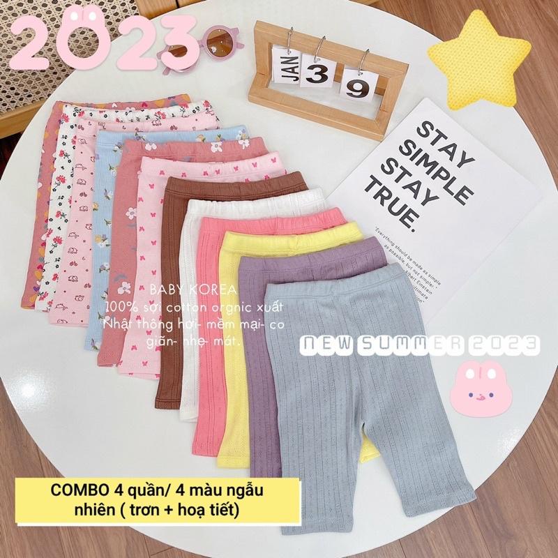 SET 4 QUẦN LEGGING LỬNG THÔNG HƠI CHO BÉ