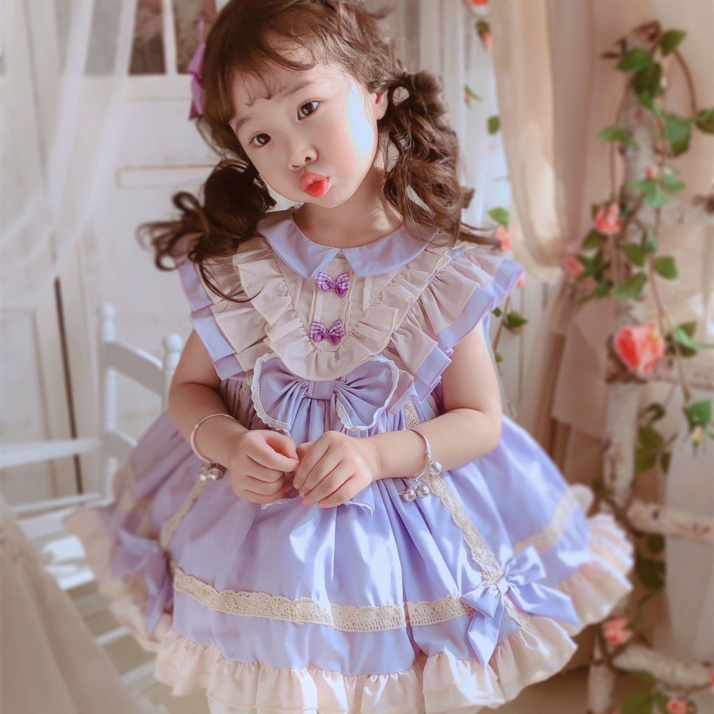 Đầm Công Chúa Lolita Mùa Hè Hai Dây Nhỏ Nhắn Phong Cách Mới Cao Cấp Cho Bé Gái Biểu Diễn Sinh Nhật Bốn Mùa