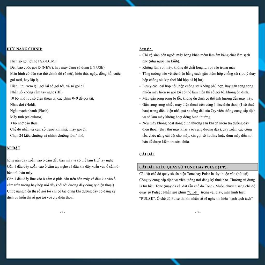 Điện thoại văn phòng, điện thoại khách sạn, gia đình, loại có dây để bàn, có màn hình hiện số gọi tới. KTeL303