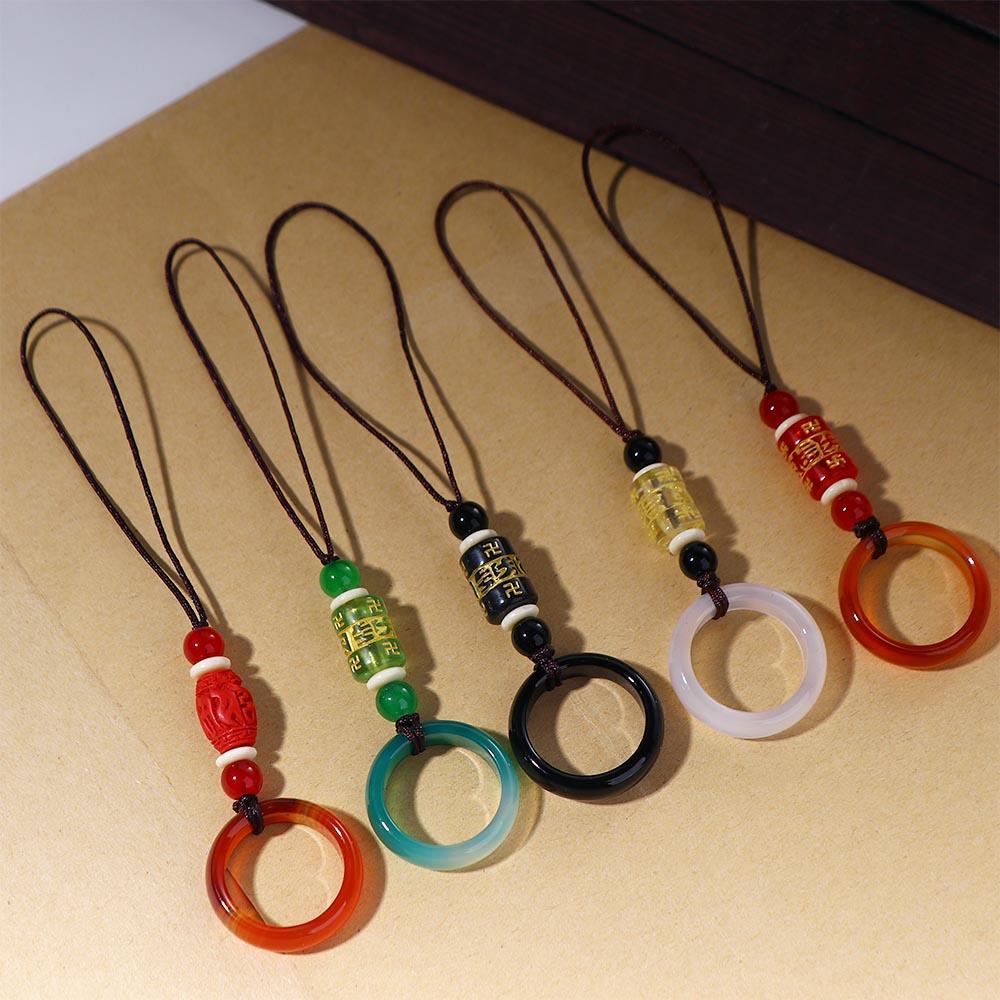 Dây Đeo Điện Thoại / Chìa Khóa Mã Não Dáng Ngắn Chống Thất Lạc Tiện Dụng