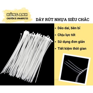 Túi 100 dây thít nhựa buộc cáp, dây điện, set 100 dây rút nhựa buộc gọn dây điện