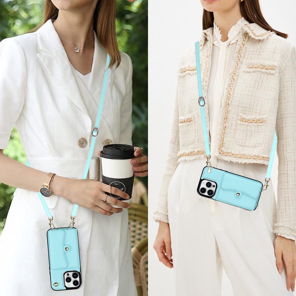 Thẻ Ốp Điện Thoại Da Kèm Dây Đeo Cho iphone 14 pro max 14 plus 15 pro max 11 12 pro max 13 pro max 13 mini x xr xs