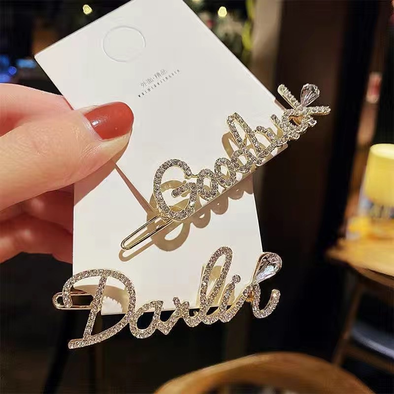 Kẹp Tóc Đính Đá Đơn Giản Phong Cách Hàn Quốc