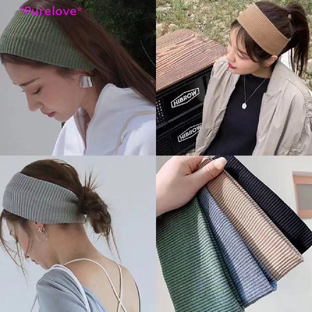 Băng Đô Dệt Kim Bản Rộng Màu Trơn Đơn Giản Thời Trang Cho Nữ Mới