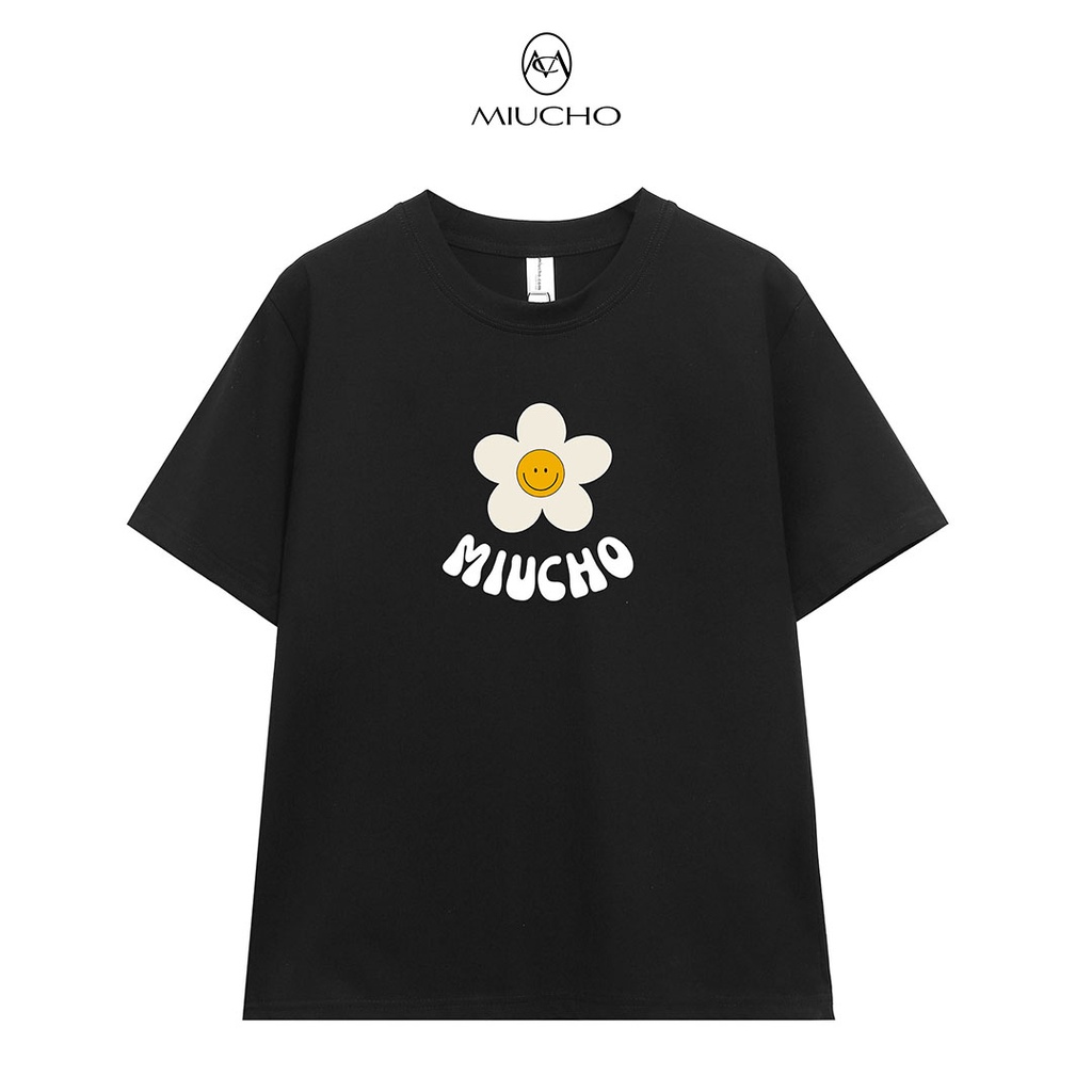 Áo thun nữ cổ tròn chất liệu cotton mềm mại form regular AR014 Miucho in brand name