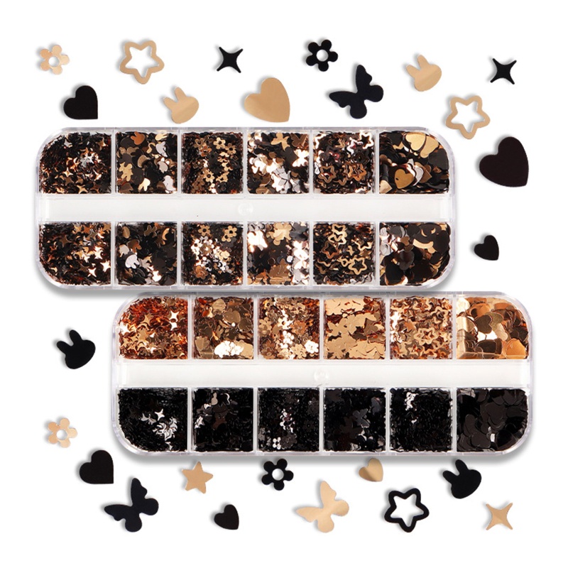 Bộ Hạt Kim Sa Nhiều Hình Dạng Dùng Trang Trí Móng Tay Nghệ Thuật DIY