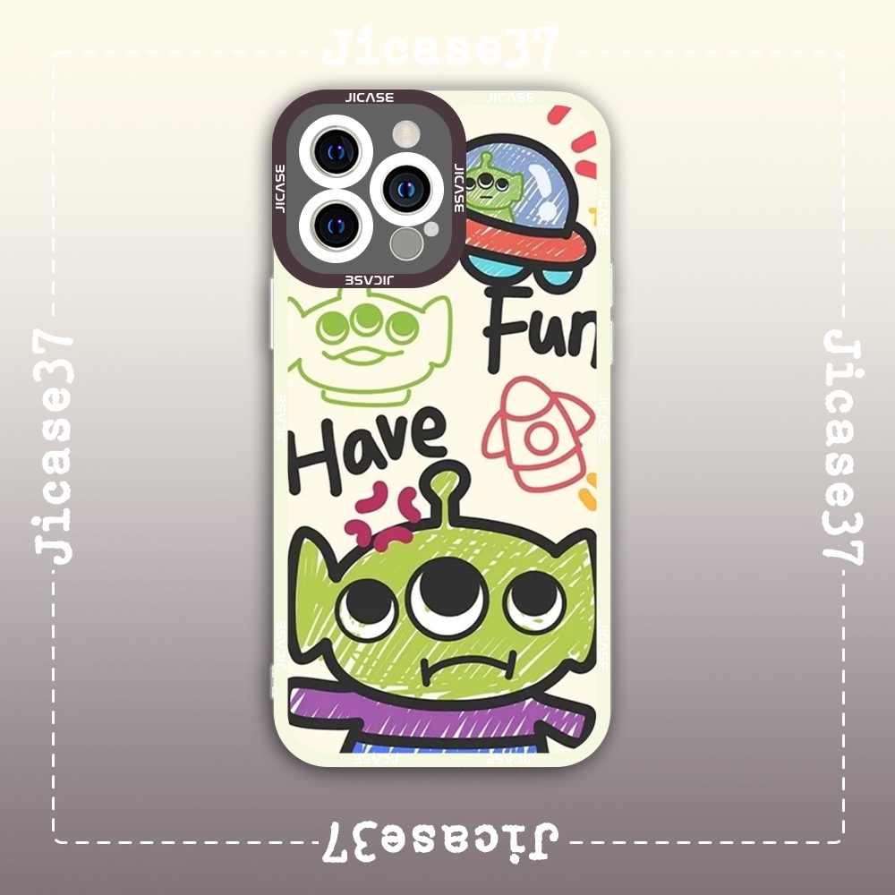 Ốp lưng iphone samsung xiaomi oppo cạnh vuông Jicase JMcase Toy Story Hoạt Hình Little Green Aliens Cartoon