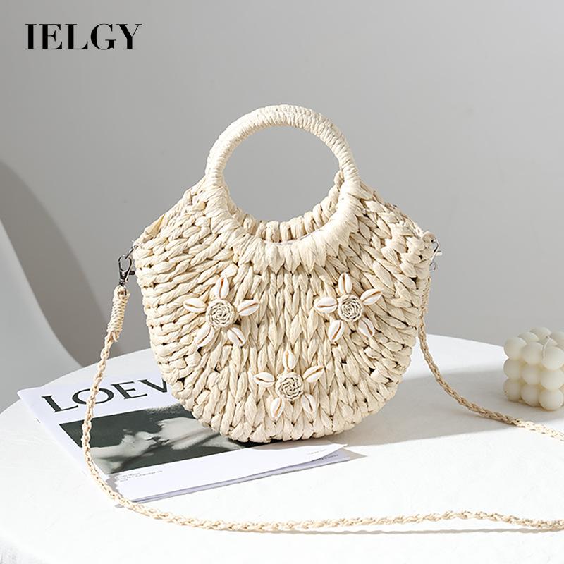 Túi Đeo Chéo Đan Tay Hình Vỏ Sò IELGY Dễ Thương Thời Trang Đi Biển Cho Nữ