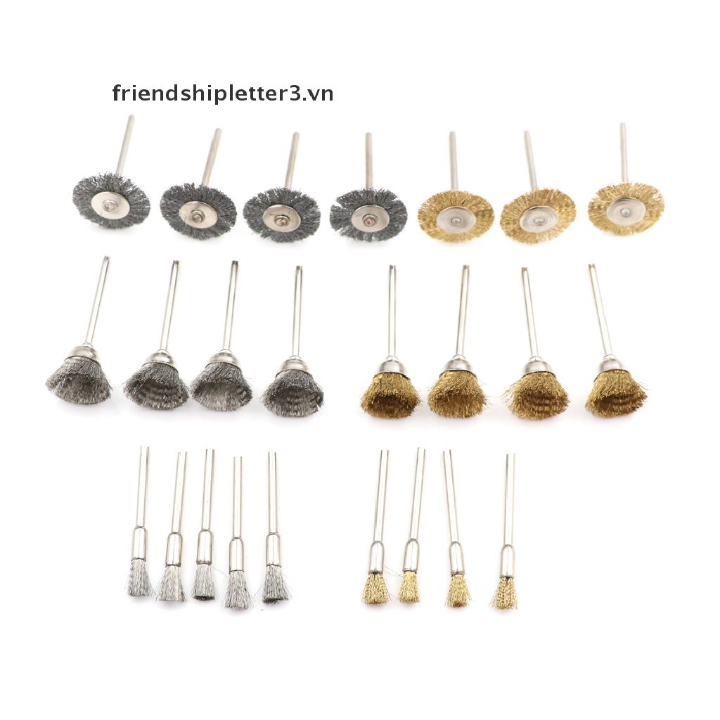 Set 24 Chổi Sợi Đồng Thau Dành Cho Máy Đánh Bóng Điện Set 24 Dây Cước Đồng Thau + 24 Cọ Đánh Bóng Chuyên Dụng 2