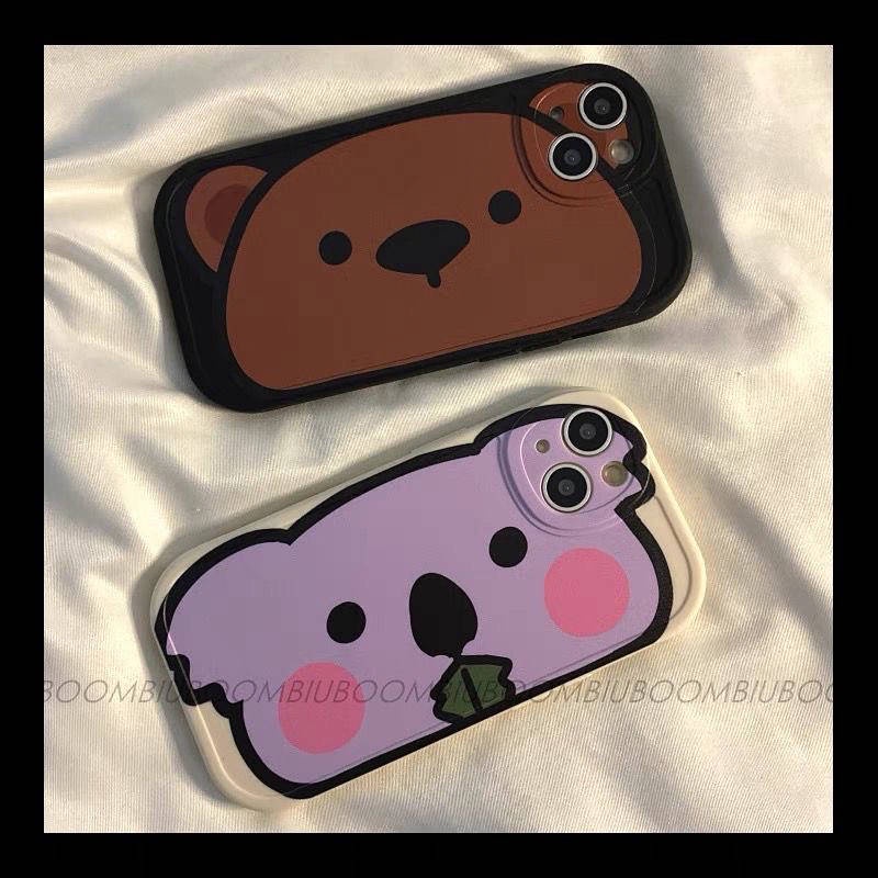 Cartoon Horizontal Screen Bear Apple 14promax/11 Phone Case Iphone13 All-Inclusive XS/XR Soft 78plus12 CjMn