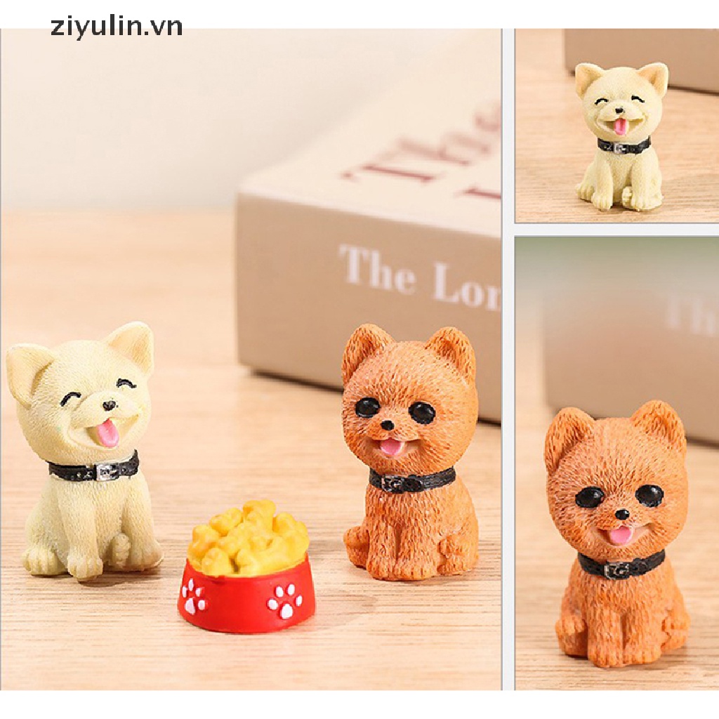 Mô Hình Chú Chó ziyulin Mini Bằng Nhựa Resin Để Bàn Trang Trí
