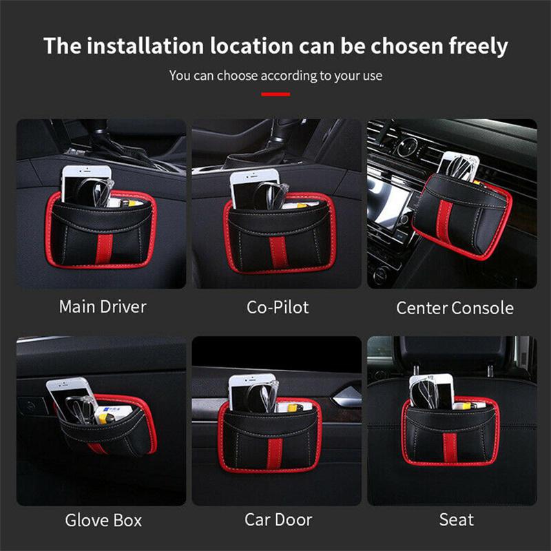 Túi Da Đựng Điện Thoại Dạng Ví Đựng Đồ Gắn Sau Ghế Xe Hơi
