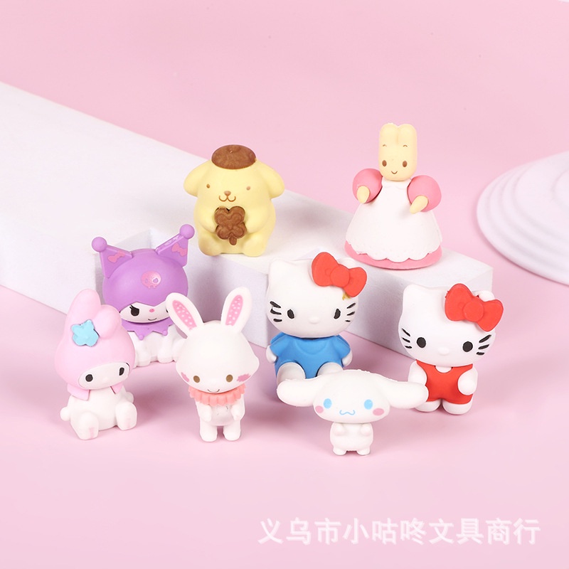 Set gôm/tẩy 4 nhân vật Sanrio dễ thương lắp ráp sáng tạo CuteMe
