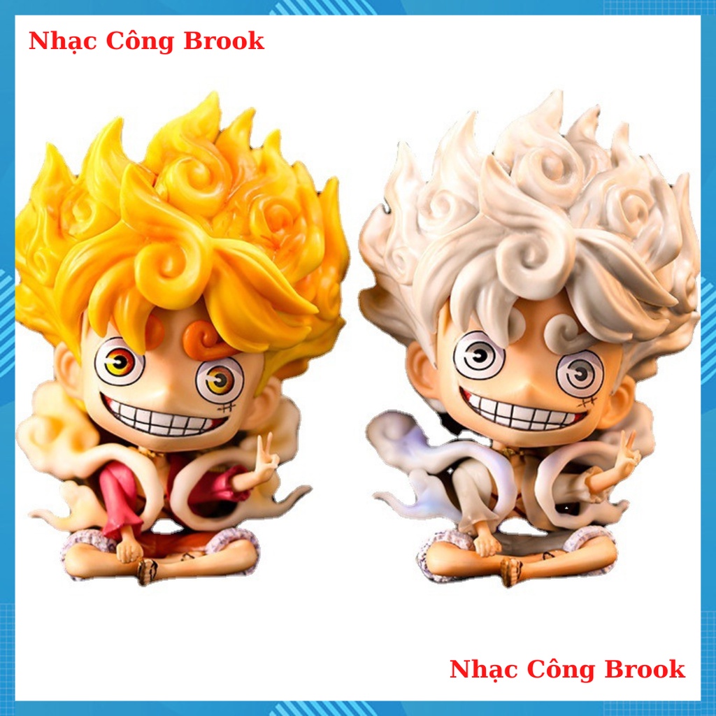 Mô hình Luffy gear 5 chibi cao 12cm - mô hình onepiece chibi luffy nika siêu dễ thương trang trí phòng học anime
