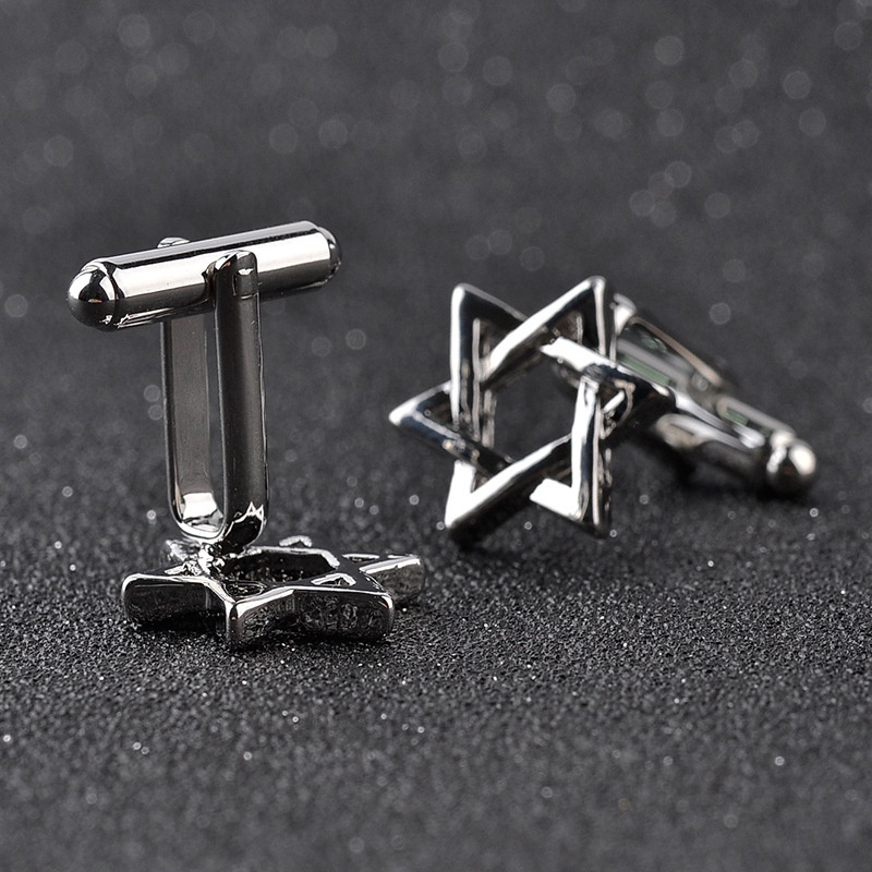 Khuy măng sét hình lục giác ngôi sao thời trang mới cho nam