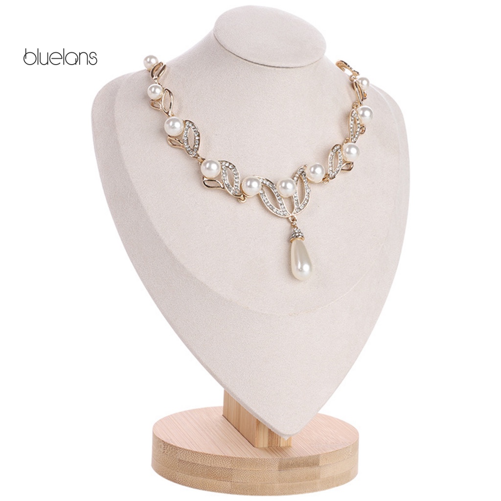 1 Bộ Dây Chuyền Và Bông Tai Đính Đá Ngọc Trai Nhân Tạo Thời Trang