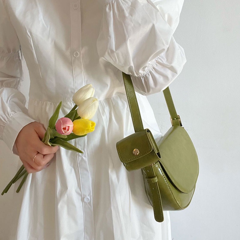 Mischa Túi Đeo Chéo Da PU Màu Trơn Phong Cách Đường Phố Đơn Giản Cho Nữ