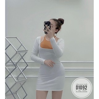 BIGSIZE Đầm body viền phối D1092