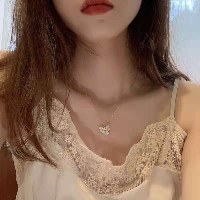 Vòng cổ Mạ Vàng Mặt Nơ Đính Đá Lấp Lánh