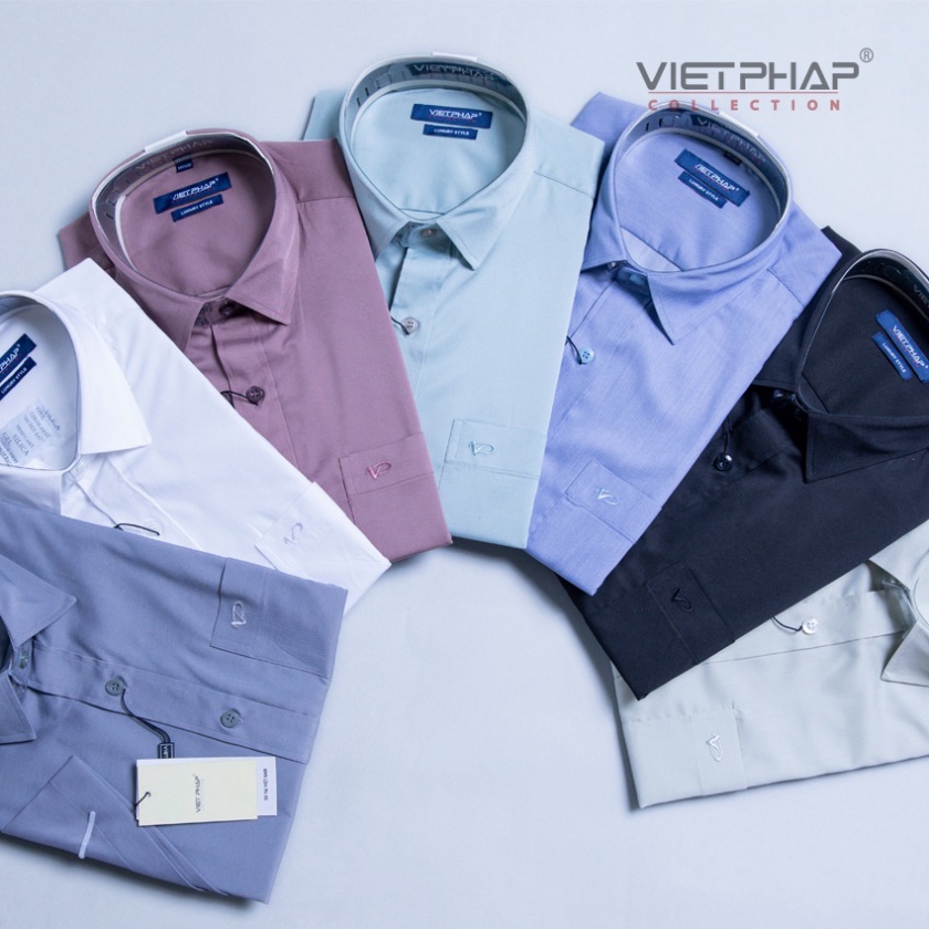 Áo sơ mi Bamboo ngắn tay nam VIỆT PHÁP / Form Luxury / Chất liệu Sợi Tre Cao Cấp thấm hút mồ hôi tốt 2204