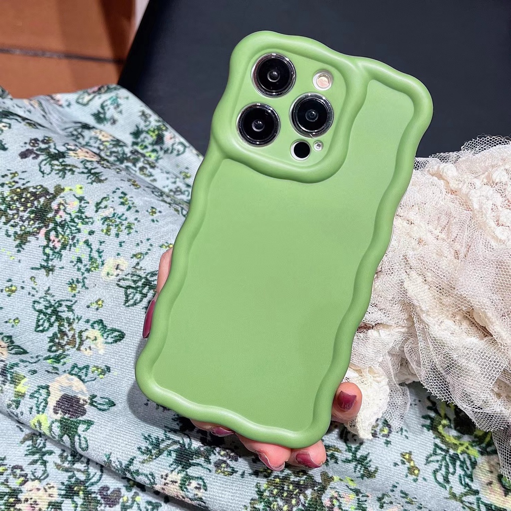 Ốp Điện Thoại IMD Khung Lượn Sóng Màu Macaron Cho iPhone 14promax 14Pro 13Promax 12Promax