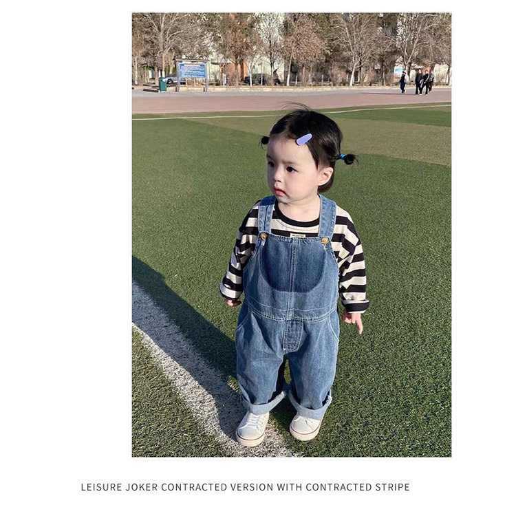 Quần Yếm Jean Phong Cách Nhật Hàn Thời Trang Xuân Thu Mới Cho Bé Gái