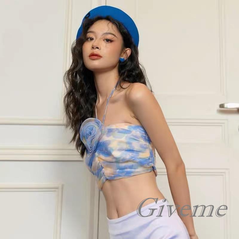 Áo Lưới Trễ Vai Họa Tiết Hoa 3D Thời Trang Cho Nữ