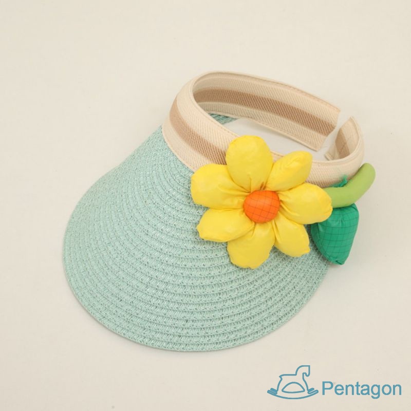 Mũ Chống Nắng Mùa Hè Vành Rộng Hở Chóp Thoáng Khí Dễ Thương Cho Bé Gái