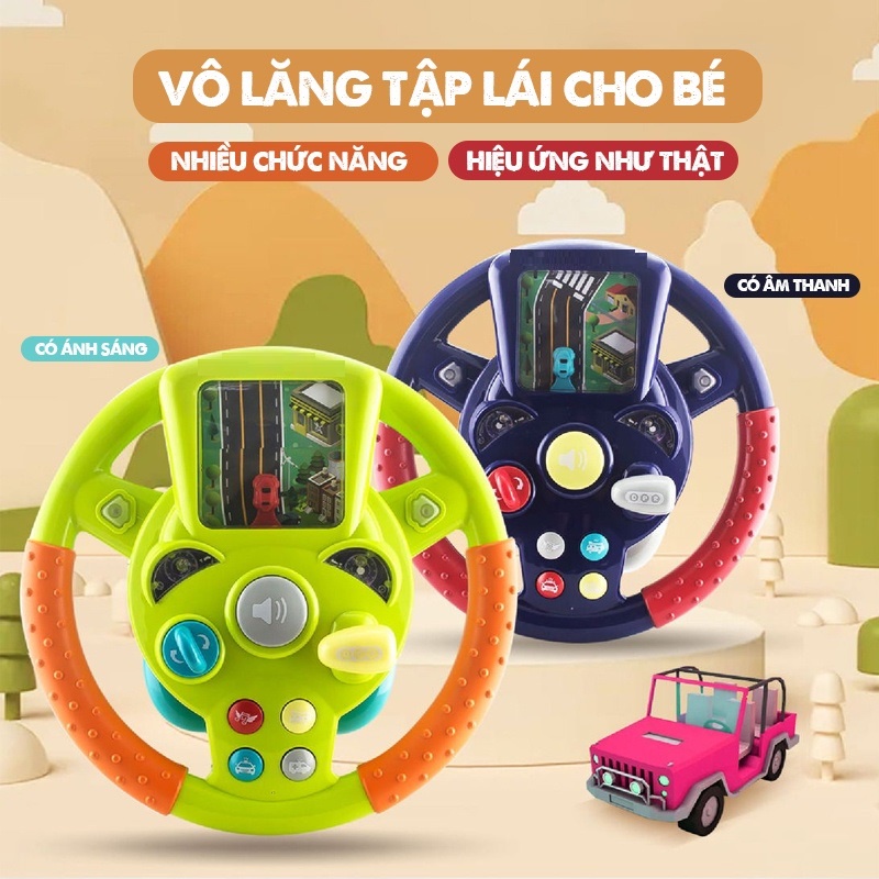 Vô lăng ô tô đồ chơi cho bé chơi game mô phỏng đường đua xe nhiều chức năng điều khiển, quà tặng sinh nhật cho bé