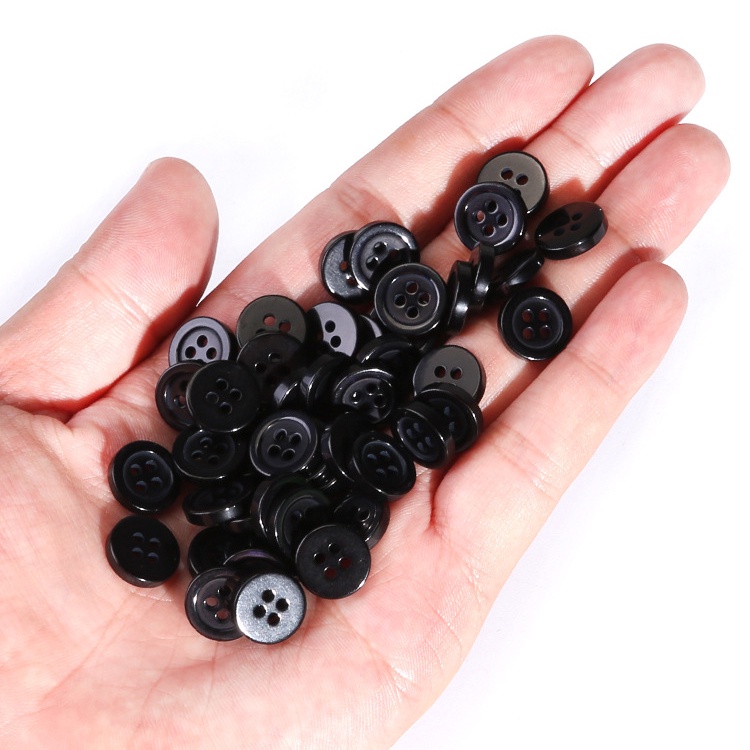 Túi 5 Túi / Gói 50 Nút Áo Tròn Bằng Nhựa Dùng Trang Trí Sổ Tay DIY