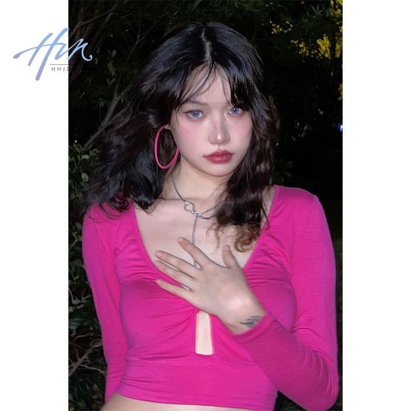 Hhjdxd2023 Áo Thun Không Dây Dáng Ôm Vừa Vặn Dễ Phối Đồ Phong Cách Mới