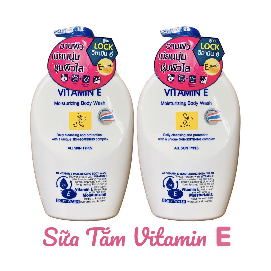 Sữa Tắm Vitamin E Dưỡng Ẩm Trắng Da 800ML Nội Địa Thái Lan